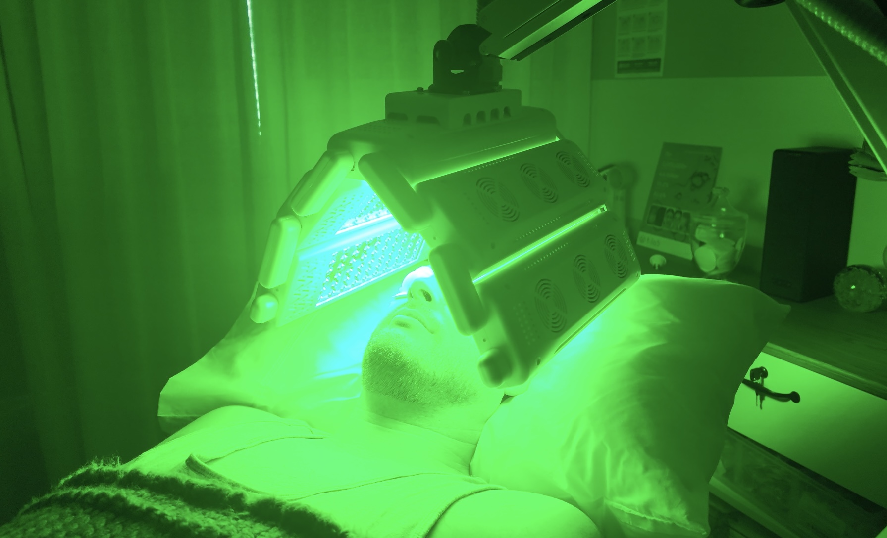 A client receiving a skin treatment at Vellia Aesthetics